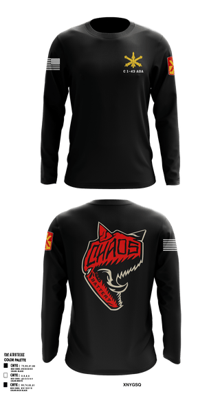 Long Sleeve Performance Shirt, C 1-43 ADA, Army, Teamtime, Team time, sublimation, custom sports apparel, team uniforms, spirit wear, spiritwear, sports uniforms, custom shirts, team store, custom team store, fundraiser sports, apparel fundraiser