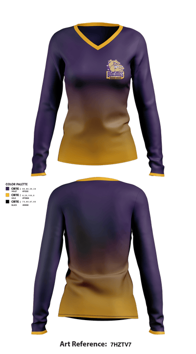 Queen Creek 42823667 Women's Long Sleeve V-neck Shirt - 1