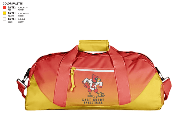 Duffle Bag, East Surry High School Basketball, Men's Basketball, Teamtime, Team time, sublimation, custom sports apparel, team uniforms, spirit wear, spiritwear, sports uniforms, custom shirts, team store, custom team store, fundraiser sports, apparel fundraiser