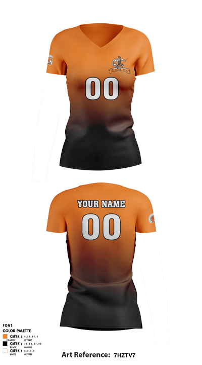 Crab Orchard High School Volleyball 29097988 Women's Short Sleeve V-neck Shirt - 1