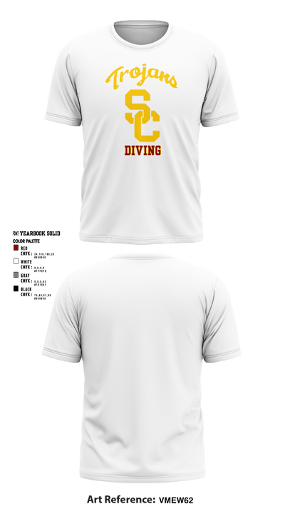 University Of Southern California Diving 38780209 Short Sleeve Performance Shirt - 19