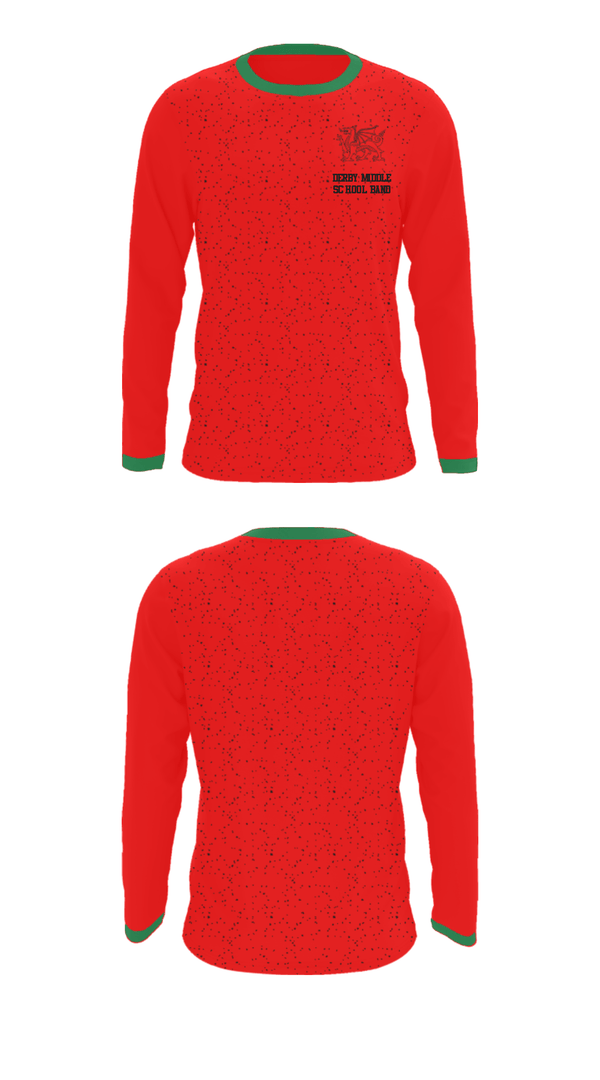 Long Sleeve Performance Shirt, Derby Middle School Band, Spirit Store, Teamtime, Team time, sublimation, custom sports apparel, team uniforms, spirit wear, spiritwear, sports uniforms, custom shirts, team store, custom team store, fundraiser sports, apparel fundraiser