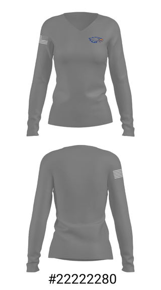 Women's Long Sleeve Vneck Shirt, Paris High School Golf, Golf, Teamtime, Team time, sublimation, custom sports apparel, team uniforms, spirit wear, spiritwear, sports uniforms, custom shirts, team store, custom team store, fundraiser sports, apparel fundraiser