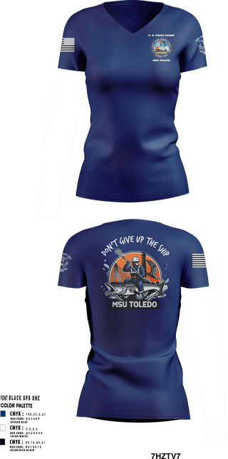 Women's Short Sleeve Vneck Shirt, MSU Toledo, Coast Guard, Teamtime, Team time, sublimation, custom sports apparel, team uniforms, spirit wear, spiritwear, sports uniforms, custom shirts, team store, custom team store, fundraiser sports, apparel fundraiser
