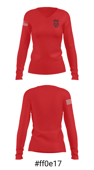 Women's Long Sleeve Vneck Shirt, Inferno, Men's Soccer, Teamtime, Team time, sublimation, custom sports apparel, team uniforms, spirit wear, spiritwear, sports uniforms, custom shirts, team store, custom team store, fundraiser sports, apparel fundraiser