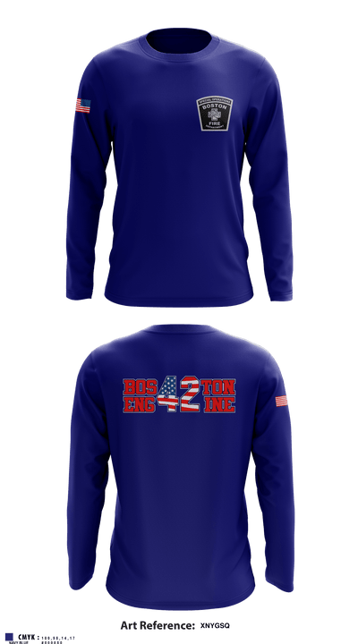 Boston Fire Department Engine-42 59280094 Long Sleeve Performance Shirt - 3