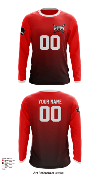 Long Sleeve Performance Shirt, Virginia Mutiny, Football, Teamtime, Team time, sublimation, custom sports apparel, team uniforms, spirit wear, spiritwear, sports uniforms, custom shirts, team store, custom team store, fundraiser sports, apparel fundraiser