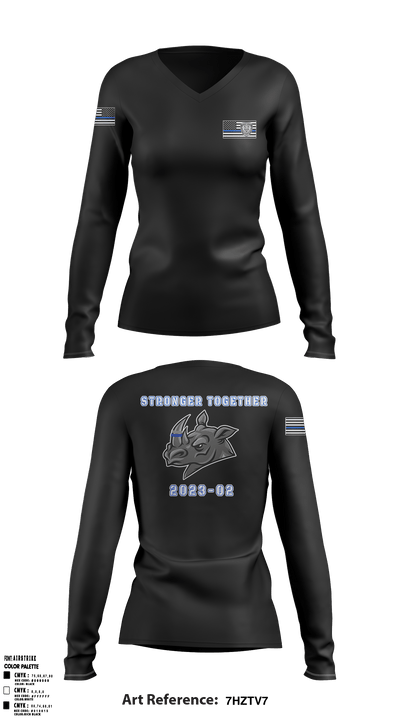 SDRPA 74726956 Women's Long Sleeve V-neck Shirt - 2