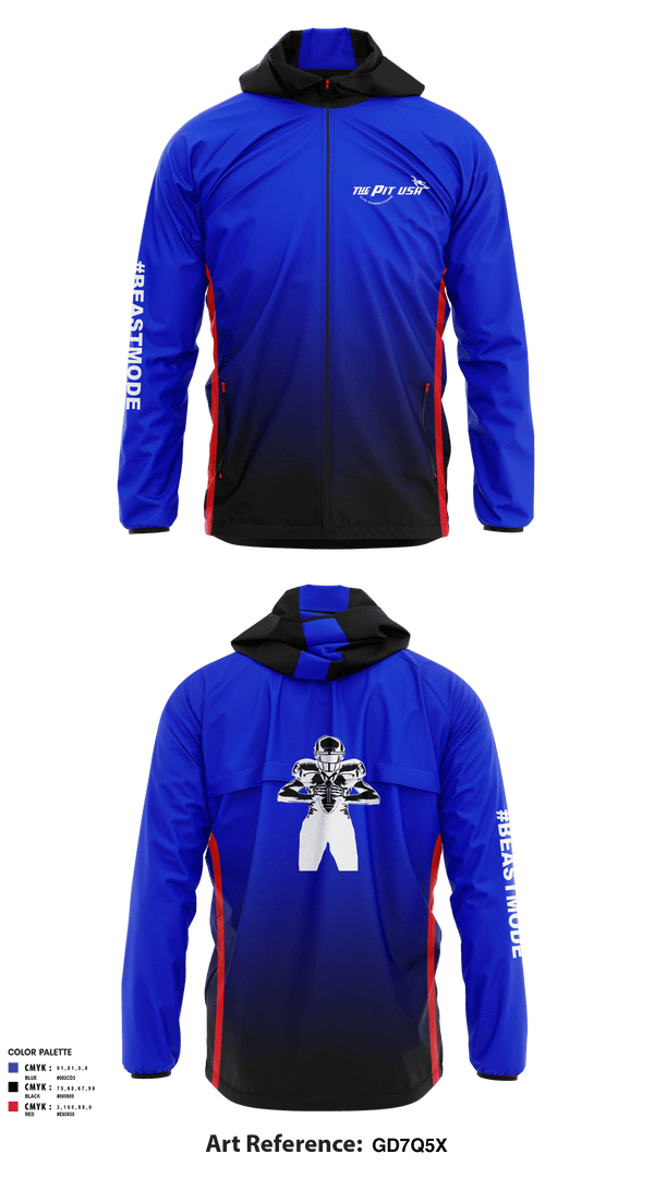 Windbreaker, THE PIT U.S.A, Football, Teamtime, Team time, sublimation, custom sports apparel, team uniforms, spirit wear, spiritwear, sports uniforms, custom shirts, team store, custom team store, fundraiser sports, apparel fundraiser