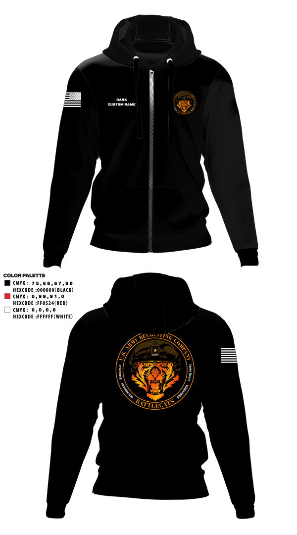 Zip Hoodie, Evansville Army Recruiting Company, , Teamtime, Team time, sublimation, custom sports apparel, team uniforms, spirit wear, spiritwear, sports uniforms, custom shirts, team store, custom team store, fundraiser sports, apparel fundraiser