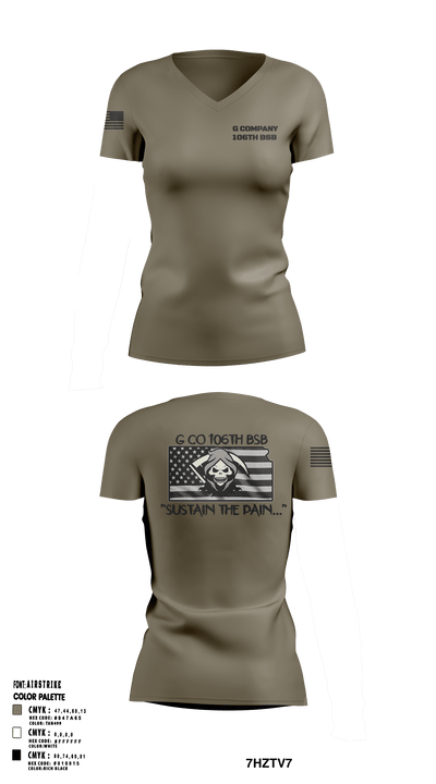 G Co 106th BSB 87834458 Women's Short Sleeve V-neck Shirt - 5
