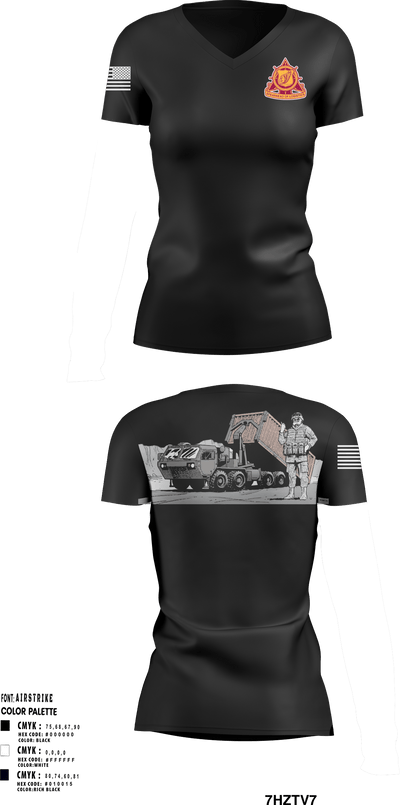939th Transportation Company 18357037 Women's Short Sleeve V-neck Shirt - 1