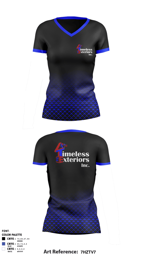 Women's Short Sleeve Vneck Shirt, Timeless exteriorsTimeless exteriors, , Teamtime, Team time, sublimation, custom sports apparel, team uniforms, spirit wear, spiritwear, sports uniforms, custom shirts, team store, custom team store, fundraiser sports, apparel fundraiser