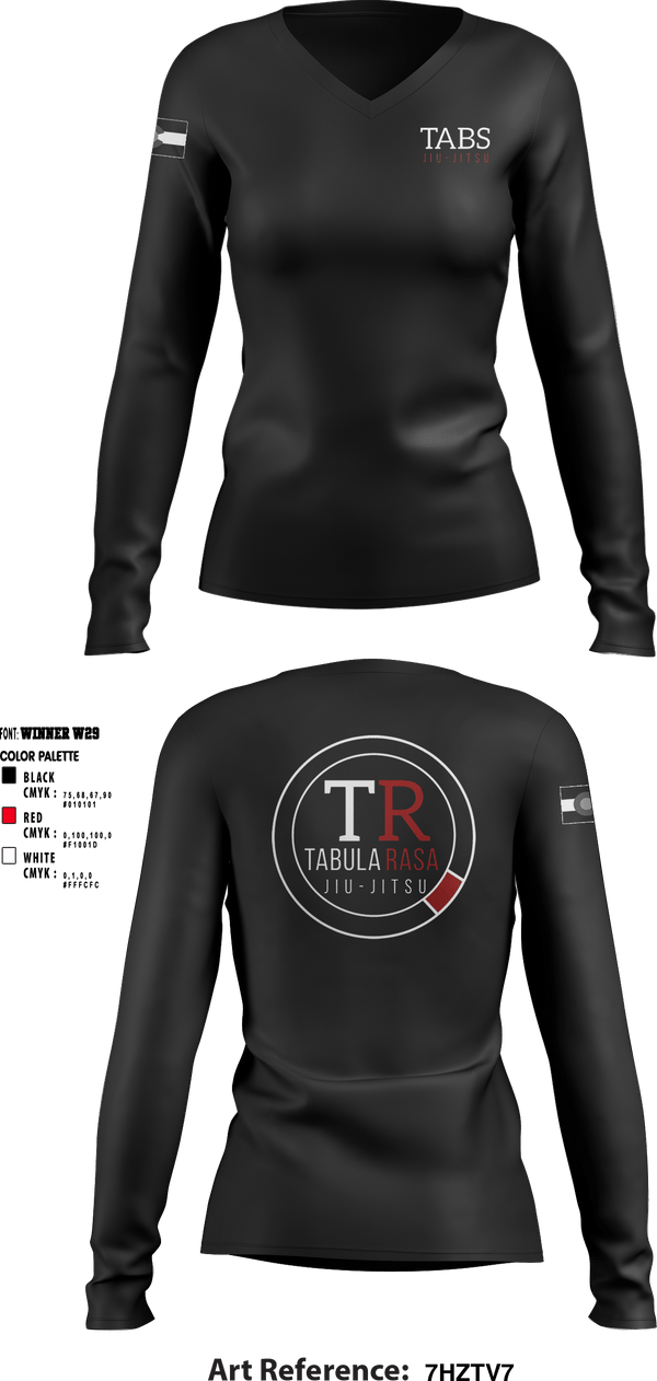 Women's Long Sleeve Vneck Shirt, Tabula Rasa Brazilian Jiu-Jitsu, Wrestling, Teamtime, Team time, sublimation, custom sports apparel, team uniforms, spirit wear, spiritwear, sports uniforms, custom shirts, team store, custom team store, fundraiser sports, apparel fundraiser