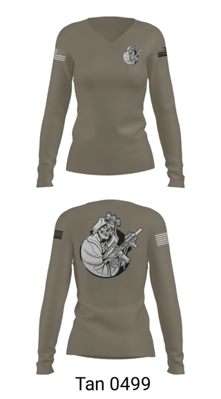 Women's Long Sleeve Vneck Shirt, , Army, Teamtime, Team time, sublimation, custom sports apparel, team uniforms, spirit wear, spiritwear, sports uniforms, custom shirts, team store, custom team store, fundraiser sports, apparel fundraiser