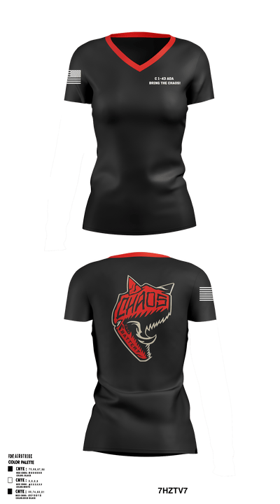 C 1-43 ADA 26758454 Women's Short Sleeve V-neck Shirt - 6
