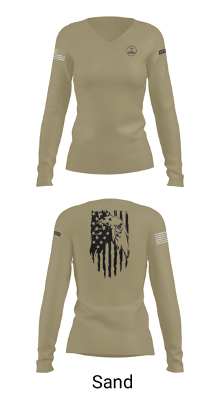 Women's Long Sleeve Vneck Shirt, , National Guard, Teamtime, Team time, sublimation, custom sports apparel, team uniforms, spirit wear, spiritwear, sports uniforms, custom shirts, team store, custom team store, fundraiser sports, apparel fundraiser