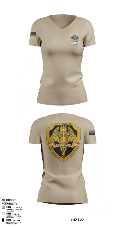 566 MCAS 1040274 Women's Short Sleeve V-neck Shirt - 64