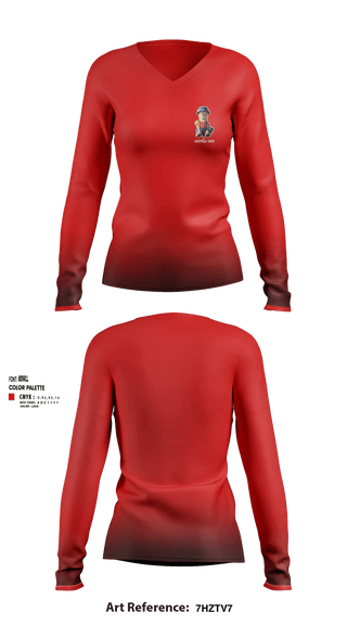 Women's Long Sleeve Vneck Shirt, Little Dog, , Teamtime, Team time, sublimation, custom sports apparel, team uniforms, spirit wear, spiritwear, sports uniforms, custom shirts, team store, custom team store, fundraiser sports, apparel fundraiser