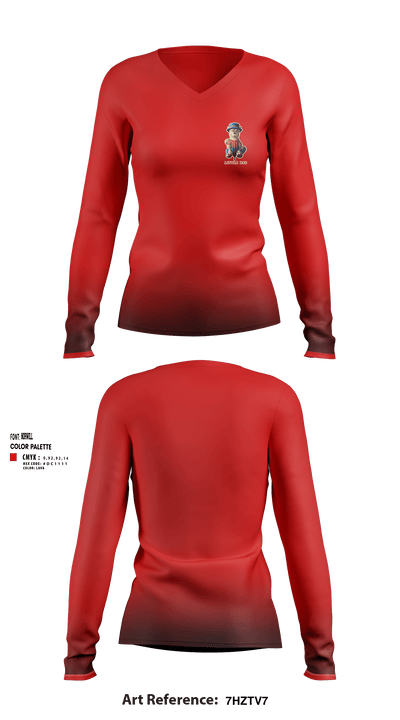 Little Dog 44429095 Women's Long Sleeve V-neck Shirt - 1
