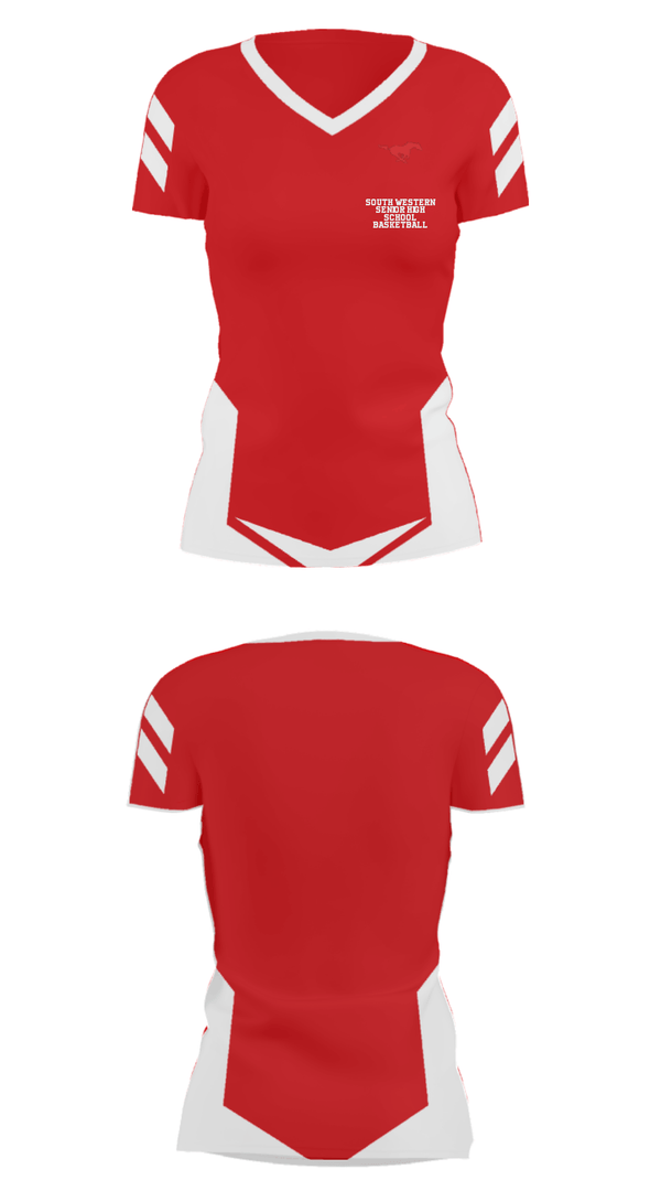 Women's Short Sleeve Vneck Shirt, South Western Senior High School Basketball, Men's Basketball, Teamtime, Team time, sublimation, custom sports apparel, team uniforms, spirit wear, spiritwear, sports uniforms, custom shirts, team store, custom team store, fundraiser sports, apparel fundraiser