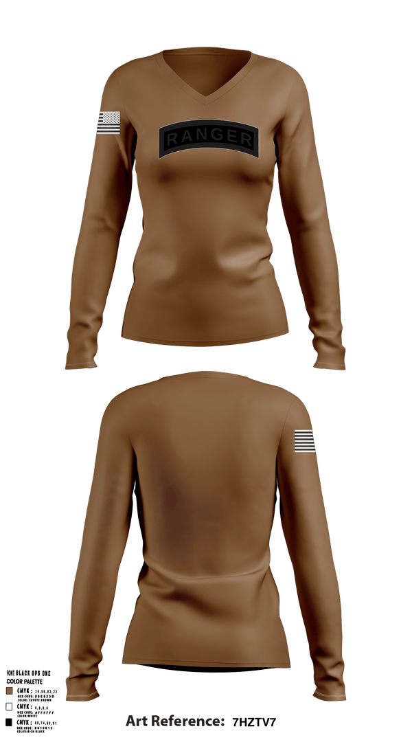 Women's Long Sleeve Vneck Shirt, , Army, Teamtime, Team time, sublimation, custom sports apparel, team uniforms, spirit wear, spiritwear, sports uniforms, custom shirts, team store, custom team store, fundraiser sports, apparel fundraiser