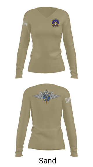 Women's Long Sleeve Vneck Shirt, , Air Force, Teamtime, Team time, sublimation, custom sports apparel, team uniforms, spirit wear, spiritwear, sports uniforms, custom shirts, team store, custom team store, fundraiser sports, apparel fundraiser