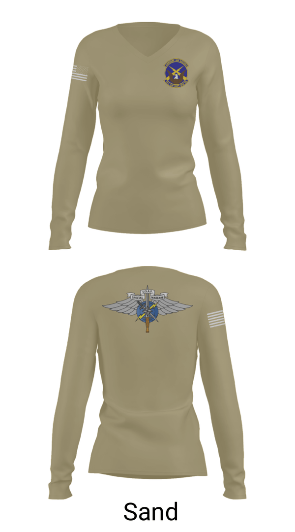 Women's Long Sleeve Vneck Shirt, , Air Force, Teamtime, Team time, sublimation, custom sports apparel, team uniforms, spirit wear, spiritwear, sports uniforms, custom shirts, team store, custom team store, fundraiser sports, apparel fundraiser