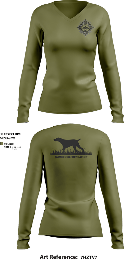 Jaimie Cox Foundation 83768320 Women's Long Sleeve V-neck Shirt - 4