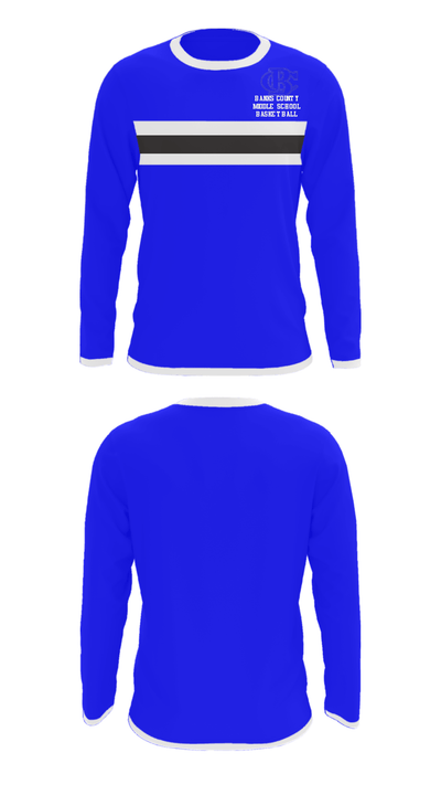 Banks County Middle School Basketball 1508113 Long Sleeve Performance Shirt - 23