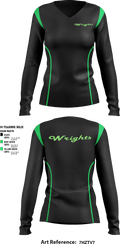 Wrights road service 5089567 Women's Long Sleeve V-neck Shirt - 1