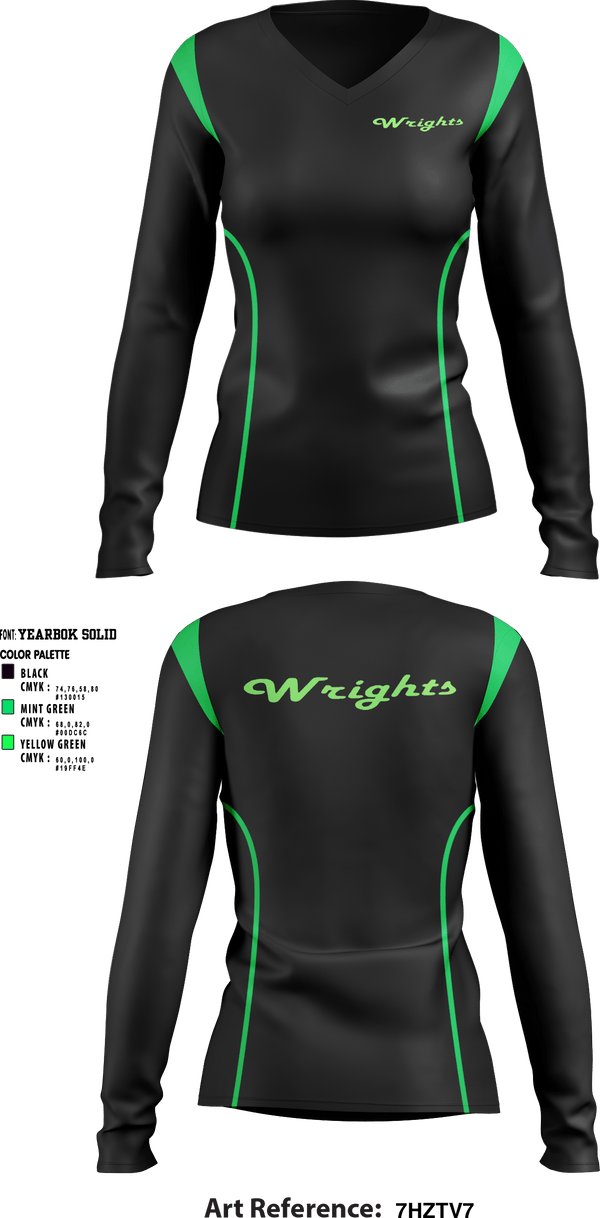 Women's Long Sleeve Vneck Shirt, Wrights road service, , Teamtime, Team time, sublimation, custom sports apparel, team uniforms, spirit wear, spiritwear, sports uniforms, custom shirts, team store, custom team store, fundraiser sports, apparel fundraiser