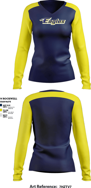 Women's Long Sleeve Vneck Shirt, El Segundo Eagles, Softball, Teamtime, Team time, sublimation, custom sports apparel, team uniforms, spirit wear, spiritwear, sports uniforms, custom shirts, team store, custom team store, fundraiser sports, apparel fundraiser