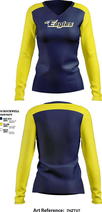 El Segundo Eagles 78549121 Women's Long Sleeve V-neck Shirt - 1