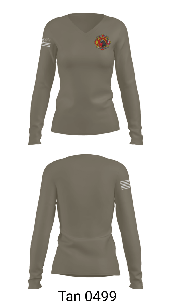 Women's Long Sleeve Vneck Shirt, , Fire Department, Teamtime, Team time, sublimation, custom sports apparel, team uniforms, spirit wear, spiritwear, sports uniforms, custom shirts, team store, custom team store, fundraiser sports, apparel fundraiser