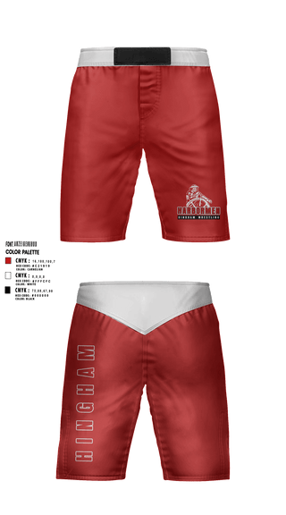 Fight Shorts, Hingham, Wrestling, Teamtime, Team time, sublimation, custom sports apparel, team uniforms, spirit wear, spiritwear, sports uniforms, custom shirts, team store, custom team store, fundraiser sports, apparel fundraiser