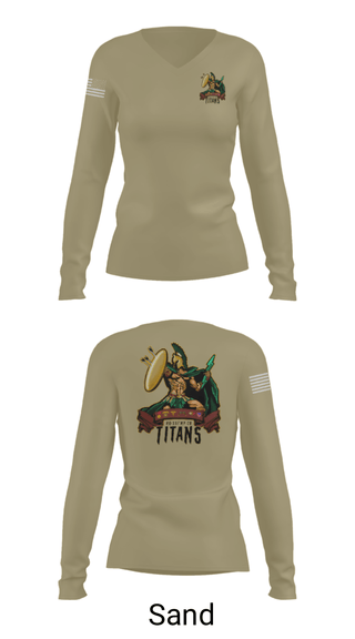 Women's Long Sleeve Vneck Shirt, , Army, Teamtime, Team time, sublimation, custom sports apparel, team uniforms, spirit wear, spiritwear, sports uniforms, custom shirts, team store, custom team store, fundraiser sports, apparel fundraiser
