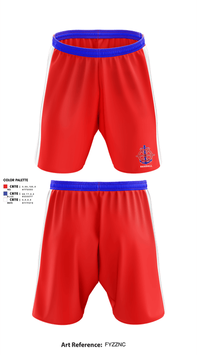Des Lacs-Burlington High School Baseball 71005679 Athletic Shorts With Pockets - 2