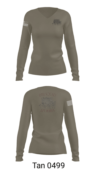 Women's Long Sleeve Vneck Shirt, , Army, Teamtime, Team time, sublimation, custom sports apparel, team uniforms, spirit wear, spiritwear, sports uniforms, custom shirts, team store, custom team store, fundraiser sports, apparel fundraiser