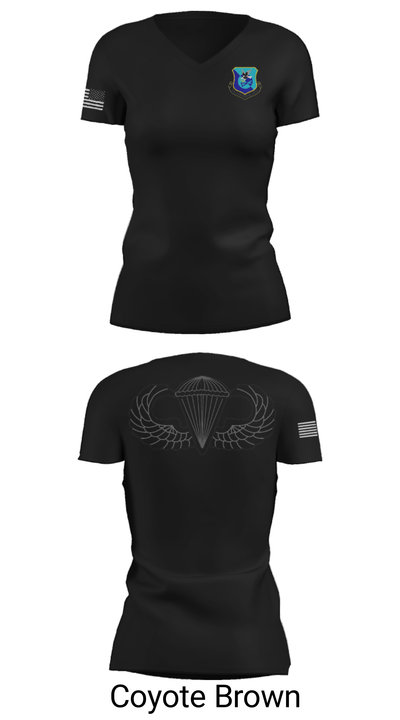 822 Base Defense Squadron 74929980 Women's Short Sleeve V-neck Shirt - 19