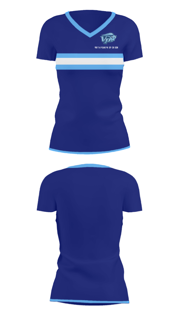 Women's Short Sleeve Vneck Shirt, Vista Peak Prep Cheer, Cheer, Teamtime, Team time, sublimation, custom sports apparel, team uniforms, spirit wear, spiritwear, sports uniforms, custom shirts, team store, custom team store, fundraiser sports, apparel fundraiser