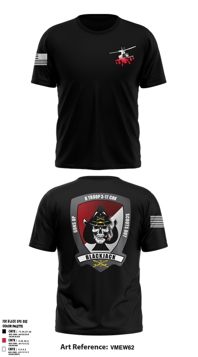 B Troop, 3-17 Cav 24452790 Short Sleeve Performance Shirt - 1