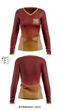 Marion High School Basketball 61847895 Women's Long Sleeve V-neck Shirt - 1