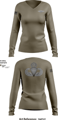 165th Quartermaster 50925110 Women's Long Sleeve V-neck Shirt - undefined