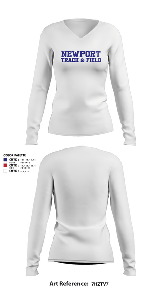 Women's Long Sleeve Vneck Shirt, Newport High School Track & Field, Track & Field, Teamtime, Team time, sublimation, custom sports apparel, team uniforms, spirit wear, spiritwear, sports uniforms, custom shirts, team store, custom team store, fundraiser sports, apparel fundraiser