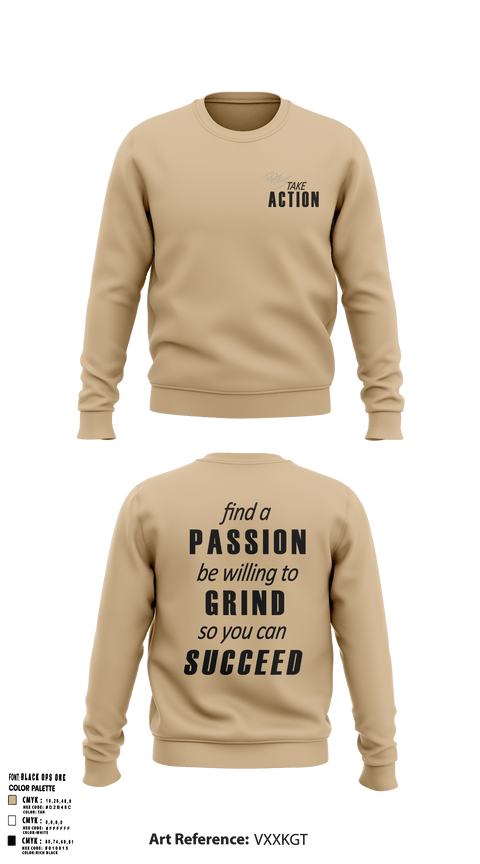 Crew Neck Sweatshirt, Take Action, Spirit Store, Teamtime, Team time, sublimation, custom sports apparel, team uniforms, spirit wear, spiritwear, sports uniforms, custom shirts, team store, custom team store, fundraiser sports, apparel fundraiser
