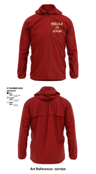 Windbreaker, University Of Southern California Diving, Spirit Store, Teamtime, Team time, sublimation, custom sports apparel, team uniforms, spirit wear, spiritwear, sports uniforms, custom shirts, team store, custom team store, fundraiser sports, apparel fundraiser