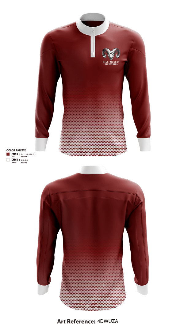 Quarter Zip Jacket, Hill-McCloy High School Basketball, Men's Basketball, Teamtime, Team time, sublimation, custom sports apparel, team uniforms, spirit wear, spiritwear, sports uniforms, custom shirts, team store, custom team store, fundraiser sports, apparel fundraiser