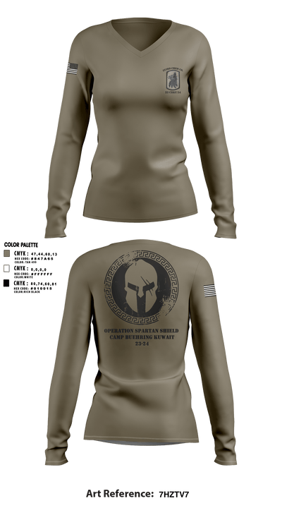 323rd Chem Co. 71427370 Women's Long Sleeve V-neck Shirt - 10