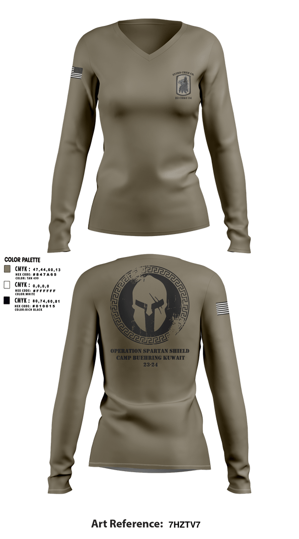 Women's Long Sleeve Vneck Shirt, , Army, Teamtime, Team time, sublimation, custom sports apparel, team uniforms, spirit wear, spiritwear, sports uniforms, custom shirts, team store, custom team store, fundraiser sports, apparel fundraiser